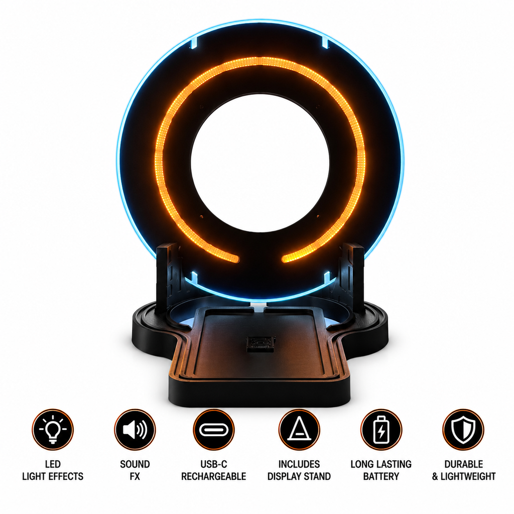 TRON Legacy Identity Disc Replica – LED Light & Sound FX with Display Stand | USB-C Rechargeable